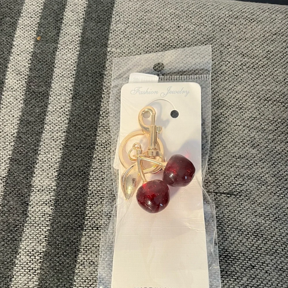 Cherry Bag Charm/ Keychain- Fashion- New - Picture 3 of 3